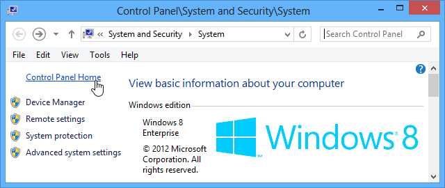 Windows 8 system Windows 8 system