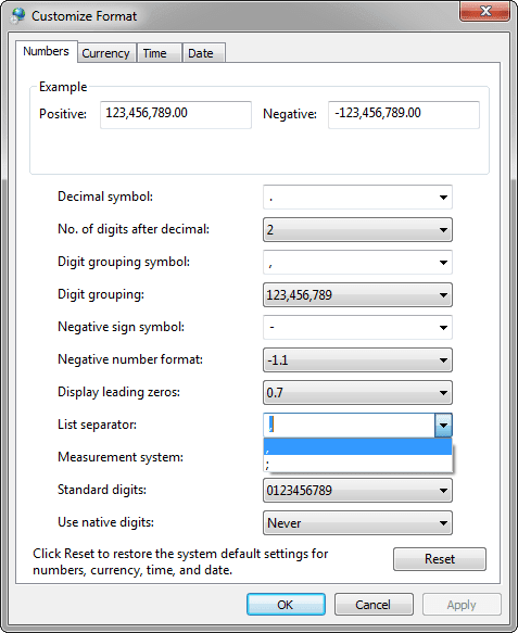 Customize Format Windows 7