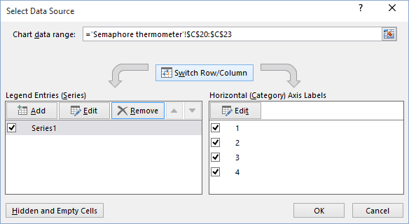 Add data series in Excel 2016