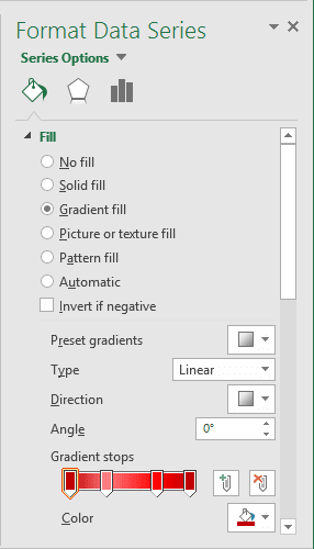 Choose color for data series in Excel 2016