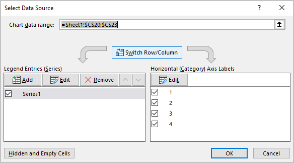 Switch Row/Column in Select Data Source dialog box Excel 365
