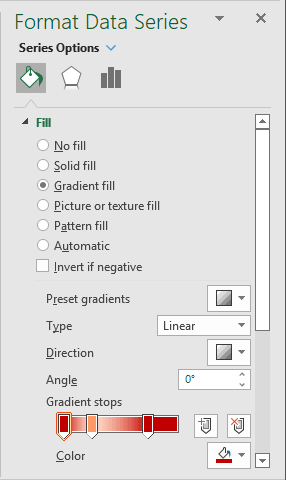 Choose color for data series in Excel 365