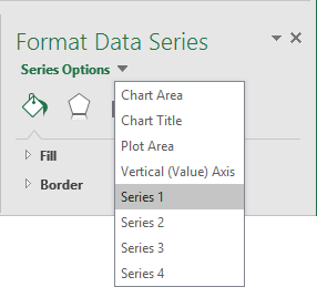 Choose data series in Excel 2016