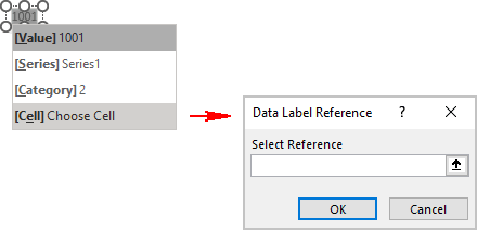 Choose cell for Label in Excel 365
