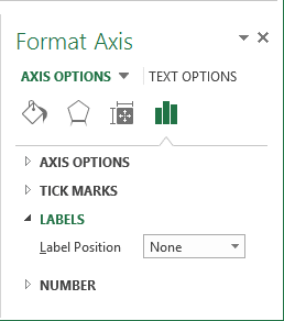 Hide values in Axis options in Excel 2013