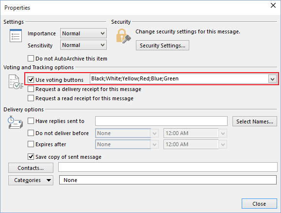 E-mail Properties in Outlook 2016 E-mail Properties in Outlook 2016