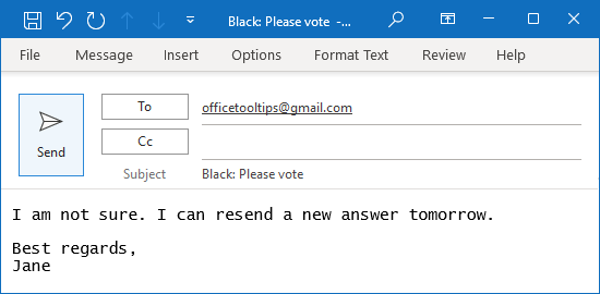 Edit the response before sending message in Outlook 365