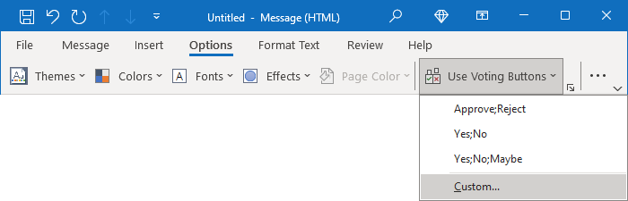 Use Voting Buttons in Simplified ribbon Outlook 365