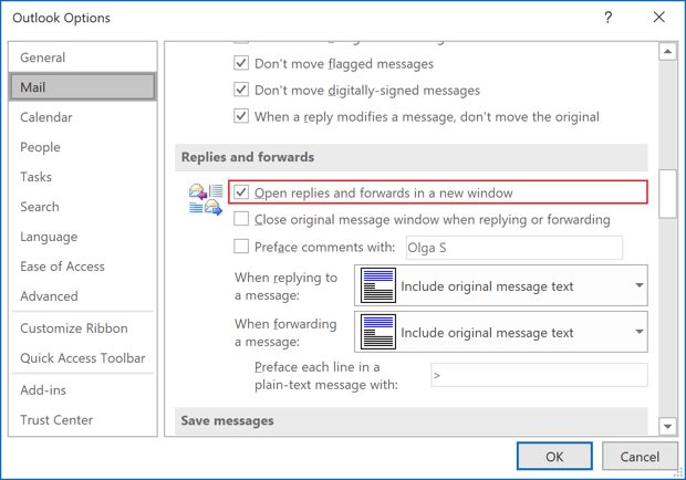 Mail options Outlook for Microsoft 365 Mail options Outlook 365