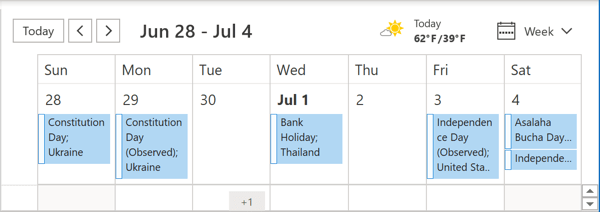 Calendar with holidays Outlook 365 Calendar with holidays Outlook 365