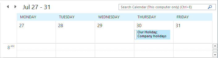 Calendar with holidays Outlook 2016 Calendar with holidays Outlook 2016