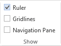 view ruler Word 2013