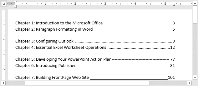 setting tabs in word 2007