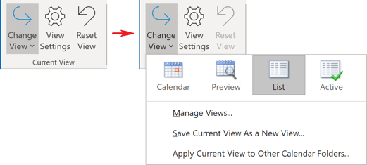 Current View group in Outlook 365