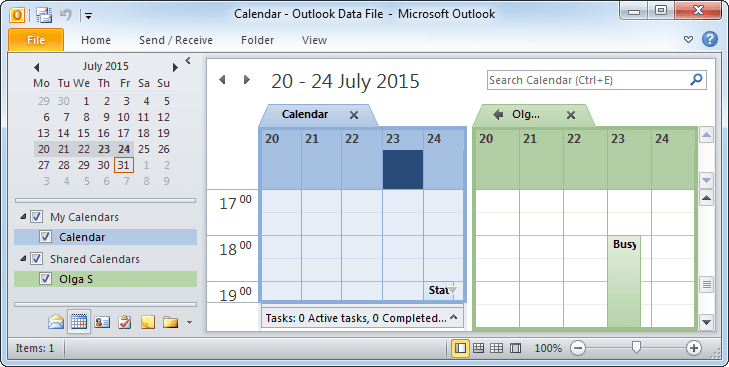 Shared Calendar in Outlook 2010