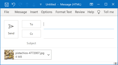 Example of an attached picture in Outlook 365