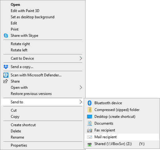Send to mail recipient in Outlook 365