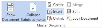 Master Document in Word 2013