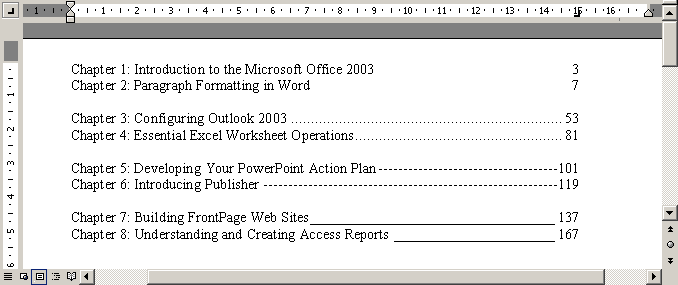Setting tabs using the Tabs dialog box example in Word 2007