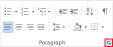 Paragraph Launcher in Word 2013