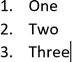 A numbered list in Word for Microsoft 365 A Numbered list in Word 365