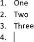 A numbered list 2 in Word for Microsoft 365 A Numbered list 2 in Word 365