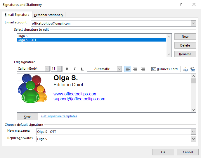 E-mail signature in Outlook for Microsoft 365 E-mail signature in Outlook 365