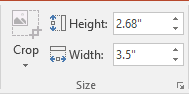Size group inches PowerPoint 2016 Size group inches in PowerPoint 2016
