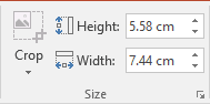 Size group centimeters in PowerPoint 2016