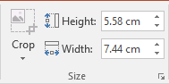 Size group centimeters PowerPoint 2016 Size group centimeters in PowerPoint 2016