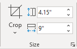 Size group inches in PowerPoint 365