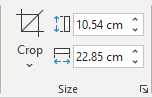 Size group centimeters in PowerPoint 365