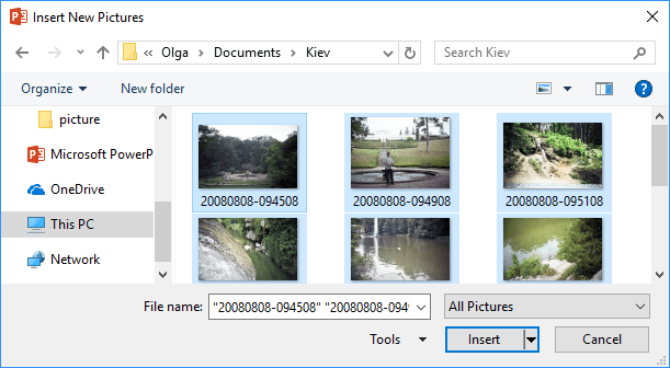 Insert New Photo in PowerPoint 2016