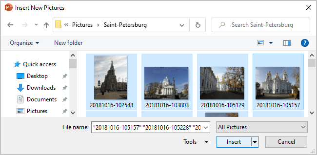 Insert New Photo in PowerPoint 365