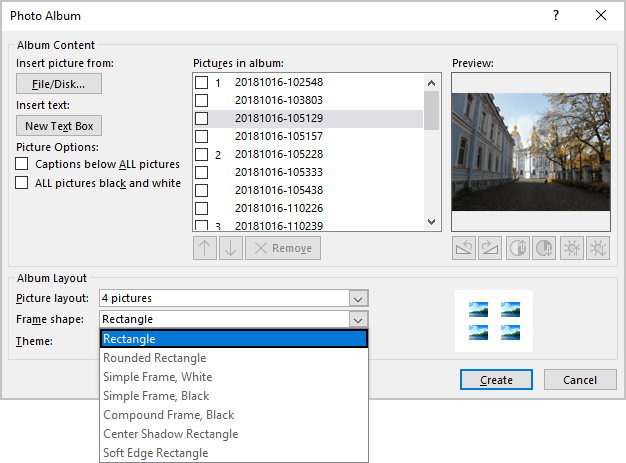 Frame shape in PowerPoint for Microsoft 365 Frame shape in PowerPoint 365