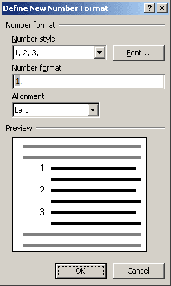 Customize Numbered List in Word 2007