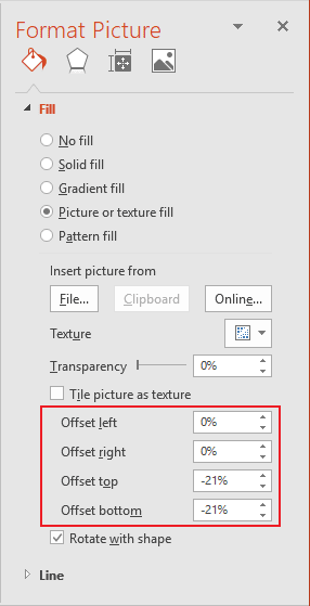 Format Picture pane offset in PowerPoint 2016