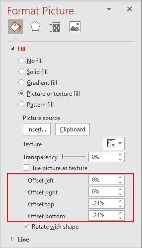 Format Picture pane offset in PowerPoint 365