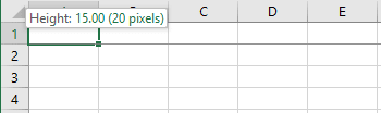 Column Height group in Excel 2016
