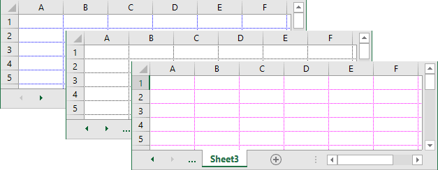 Gridlines with different colors in Excel 2016 Gridlines with different colors in Excel 2016