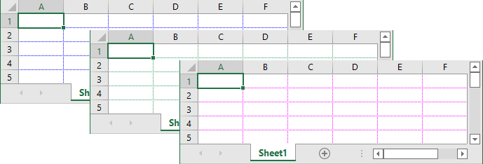 Gridlines with different colors in Excel 365