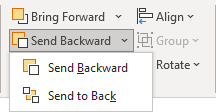 Send to Back in Excel 365