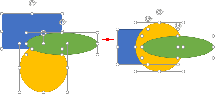 Align Middle multiple objects in Excel 365