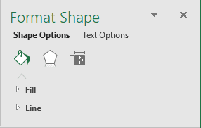 Format Shape pane in Excel 2016