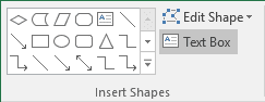 Insert Shapes group in Excel 2016