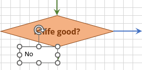 Textbox with text for Flow chart connector in Excel 365