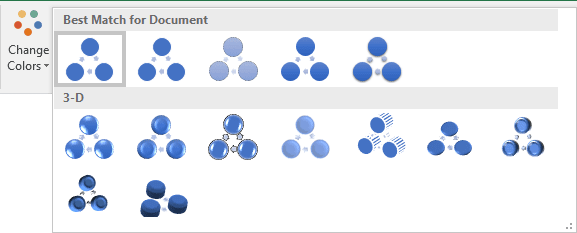 SmartArt Styles in Excel 2016