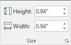 Size of SmartArt shapes in Excel 2016