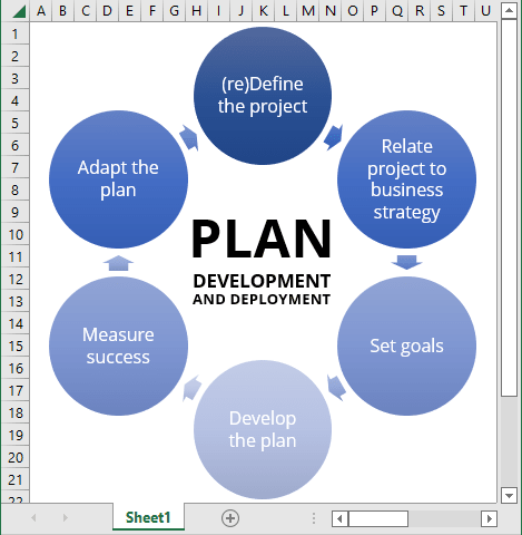 SmartArt flow chart in Excel 365