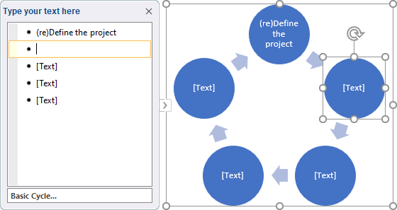 Text pane in SmartArt in Excel 365